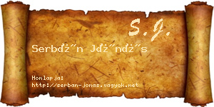 Serbán Jónás névjegykártya